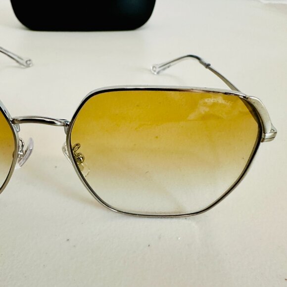 NEW COACH SHINY SILVER YELLOW CLEA GRADIENT LENS SUNGLASSES HC 7165 D 60MM - Picture 6 of 13